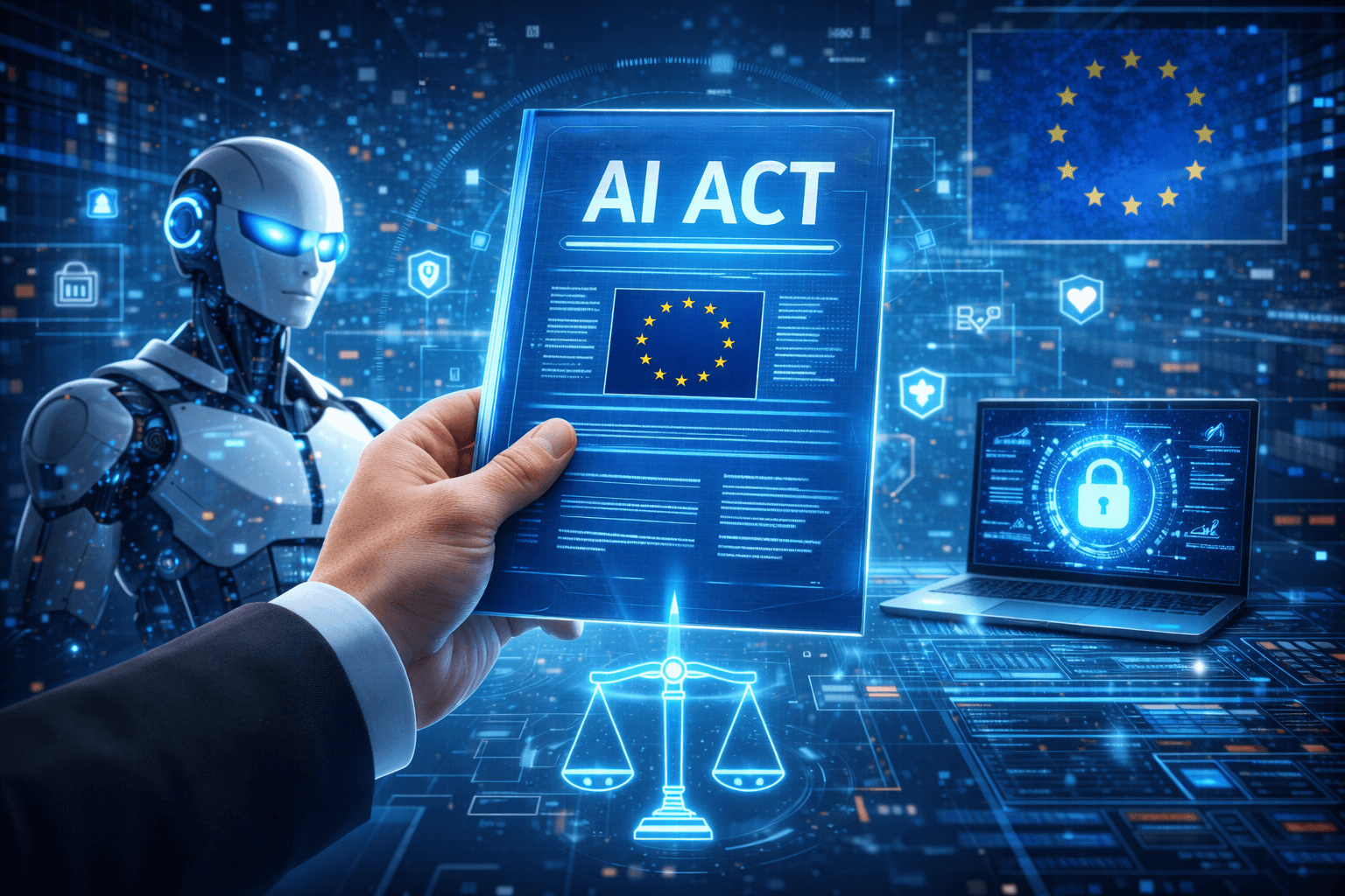 Drapeaux européens - AI Act